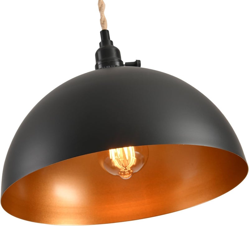 KENMI 3-Light Hanging Light with Plug in Cord,Plug in Pendant Light 22ft Hemp Rope Pendant Lighting Vintage 3-Light Hanging Lamp Fixtures for Kitchen Island Living Room Bedroom - Image 4